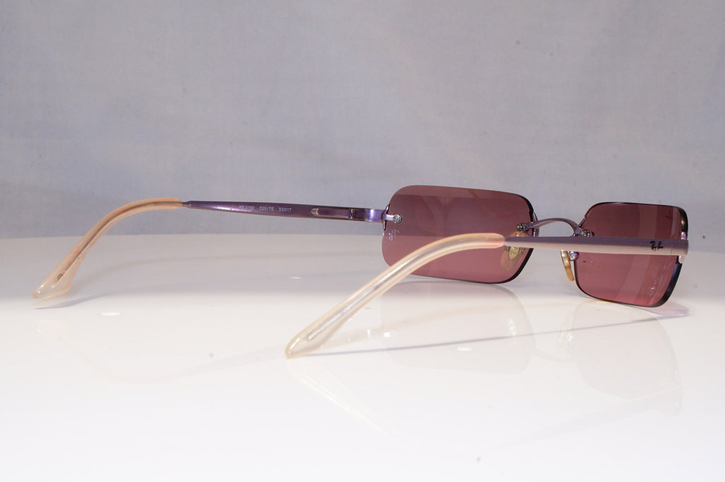 RAY-BAN Womens Boxed Vintage Sunglasses Silver Rectangle RB 3192 025/7E 21328