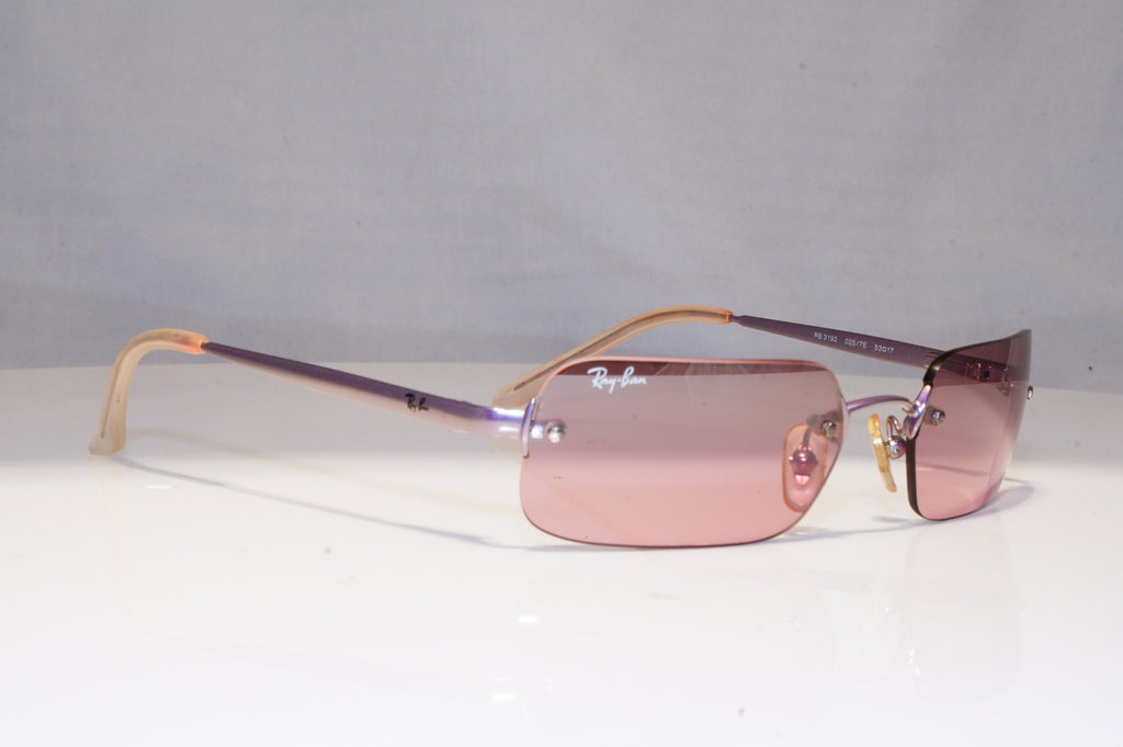 RAY-BAN Womens Boxed Vintage Sunglasses Silver Rectangle RB 3192 025/7E 21328