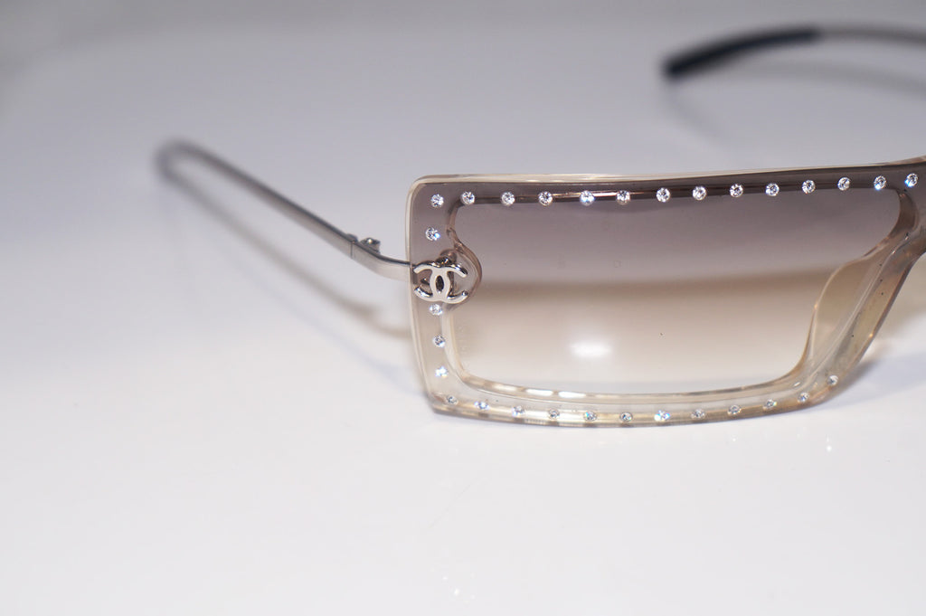 CHANEL Womens Designer Crystal Sunglasses Silver Shield 5077 C.660/8G 14961
