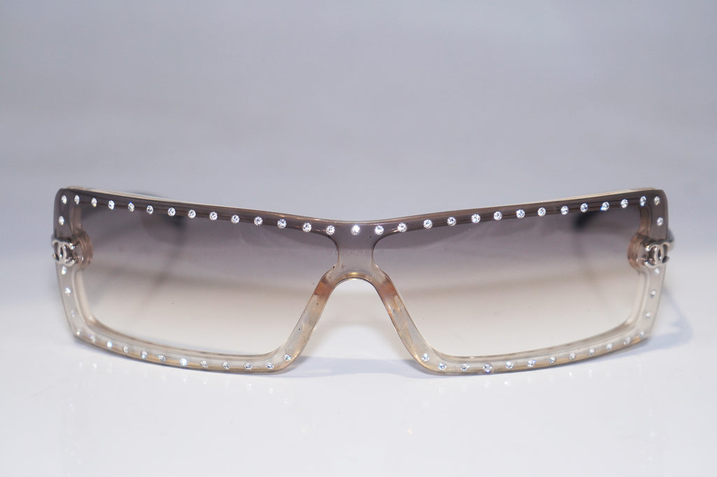 CHANEL Womens Designer Crystal Sunglasses Silver Shield 5077 C.660/8G 14961