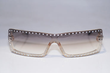 CHANEL Womens Designer Crystal Sunglasses Silver Shield 5077 C.660/8G 14961