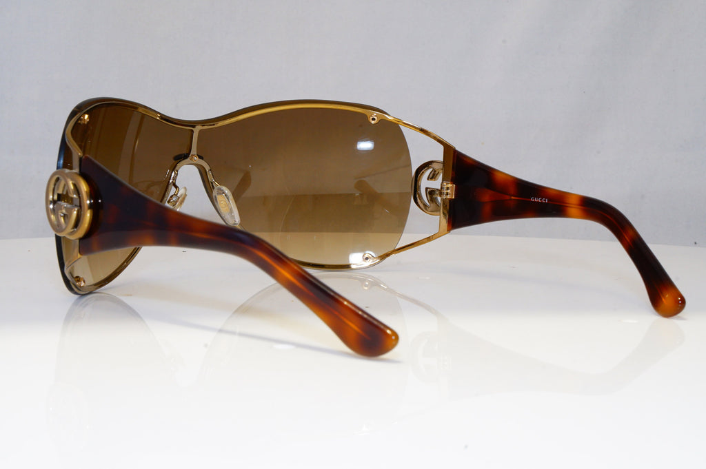 GUCCI Womens Oversized Designer Sunglasses Brown Shield GG 2802 OVC2K 22065