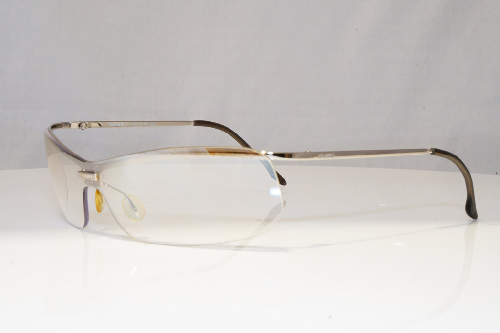 CHANEL Mens Womens Unisex Vintage Sunglasses Silver Shield 4043 124/6I 22069