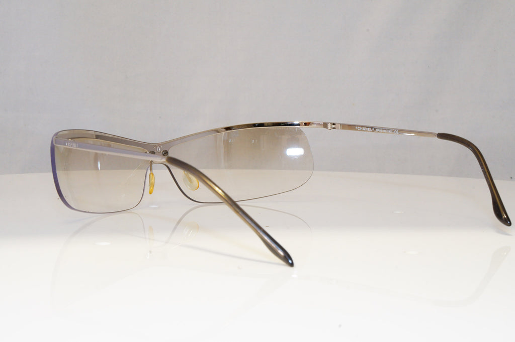 CHANEL Mens Womens Unisex Vintage Sunglasses Silver Shield 4043 124/6I 22069
