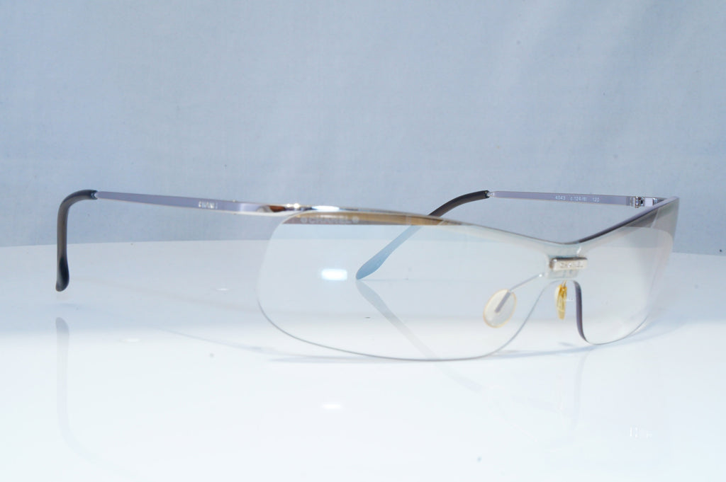 CHANEL Mens Womens Unisex Vintage Sunglasses Silver Shield 4043 124/6I 22069