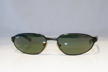 RAY-BAN Mens Vintage 1990 Designer Sunglasses Black Wrap FLIGHT W3163 BLK 19364