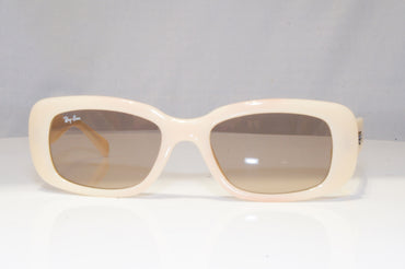 RAY-BAN Womens Vintage Sunglasses White Rectangle OFF BEIGE RB 4018 638/2 22091
