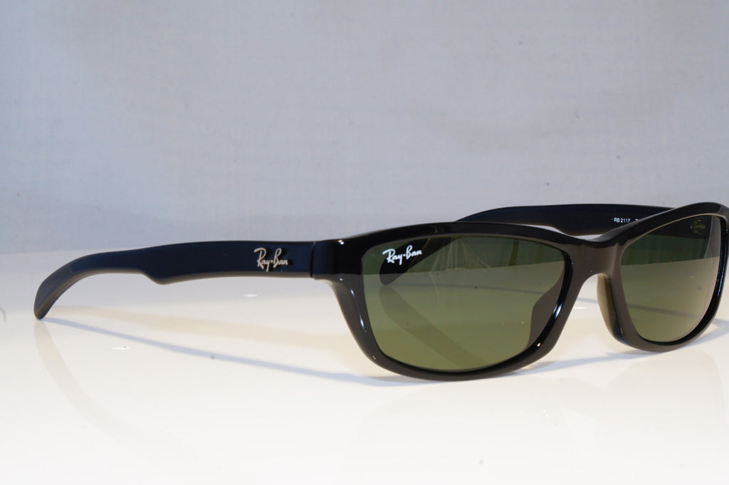 RAY-BAN Mens Vintage 1990 Designer Sunglasses Black Rectangle RB 2117 901 19368