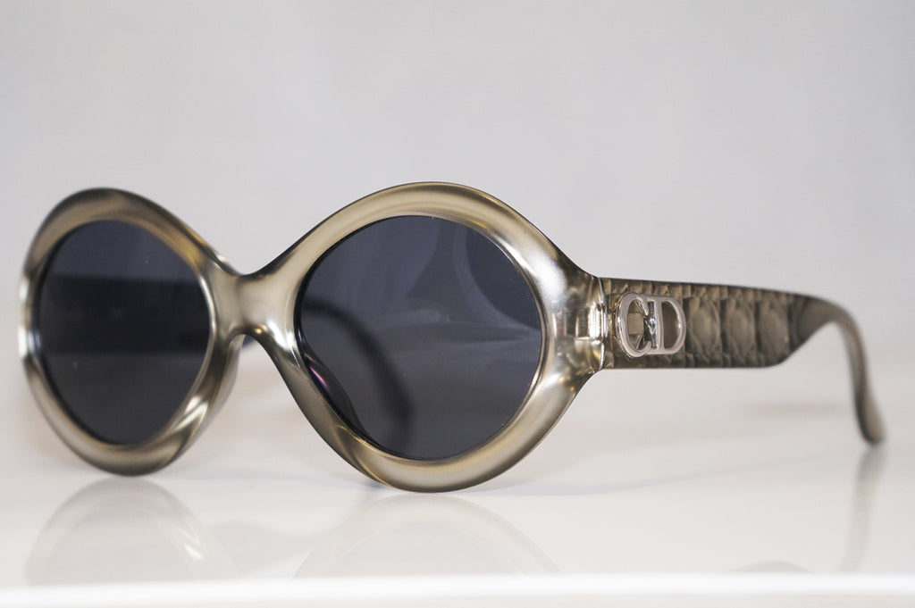 DIOR 1990 Vintage Womens Designer Sunglasses Silver Round GRETA 51K 16143