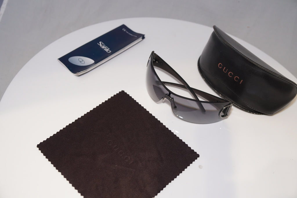 GUCCI Womens Diamante Designer Sunglasses Grey Shield GG 2712 RFUVK 19439