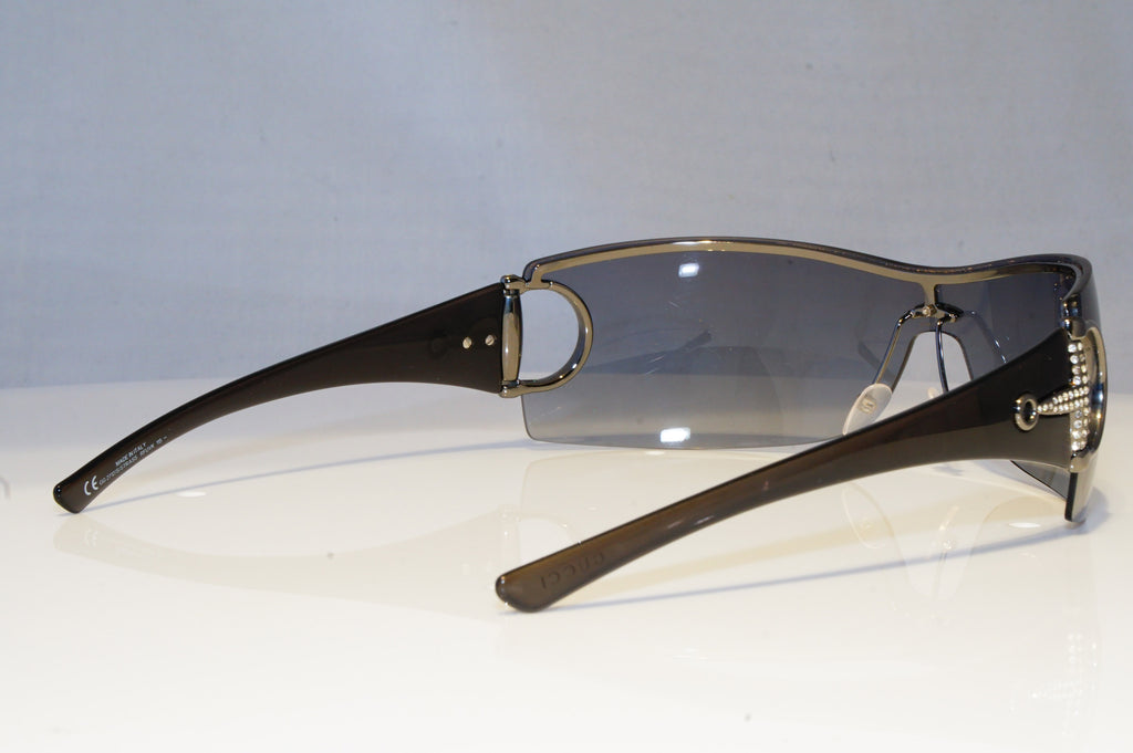 GUCCI Womens Diamante Designer Sunglasses Grey Shield GG 2712 RFUVK 19439