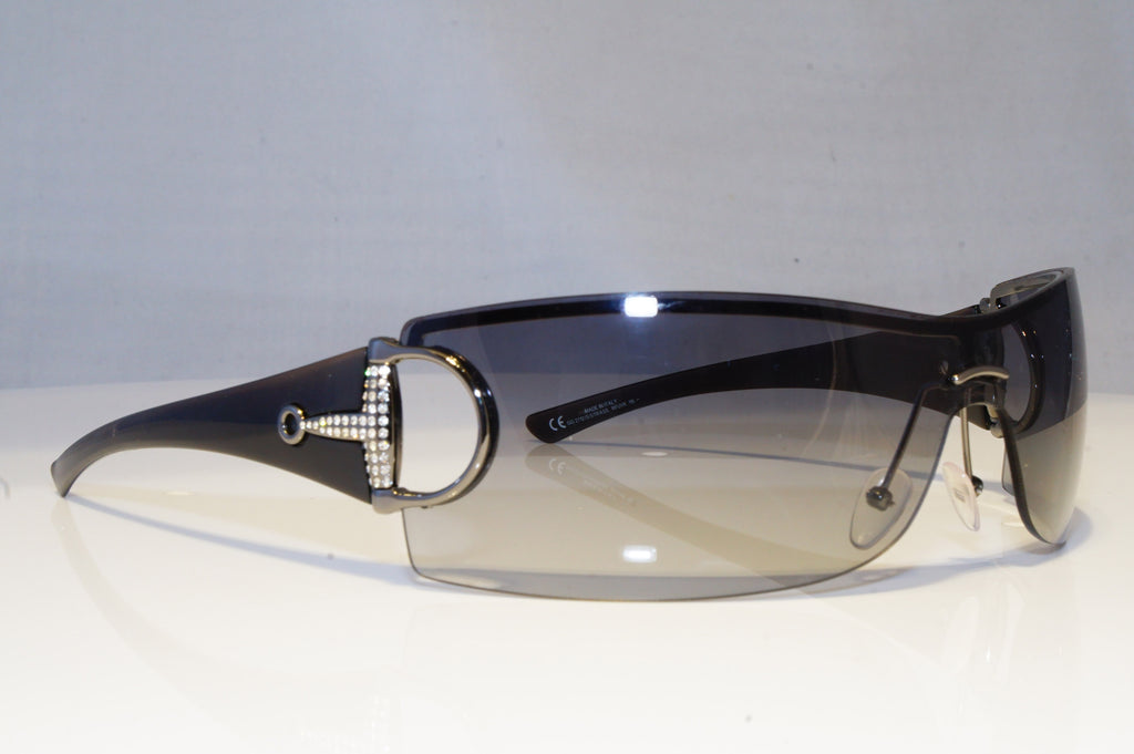 GUCCI Womens Diamante Designer Sunglasses Grey Shield GG 2712 RFUVK 19439