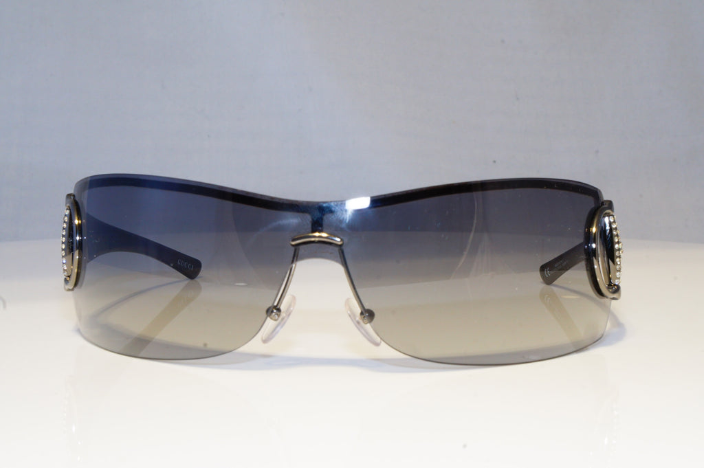 GUCCI Womens Diamante Designer Sunglasses Grey Shield GG 2712 RFUVK 19439