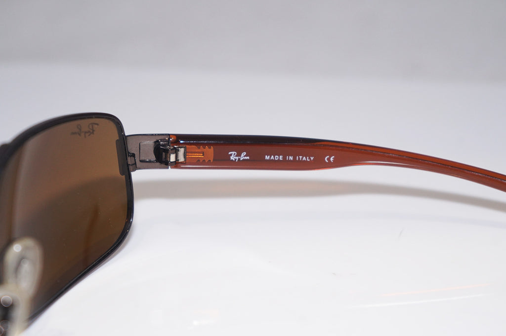 RAY-BAN Mens Designer Sunglasses Brown Rectangle RB 3302 014 14917