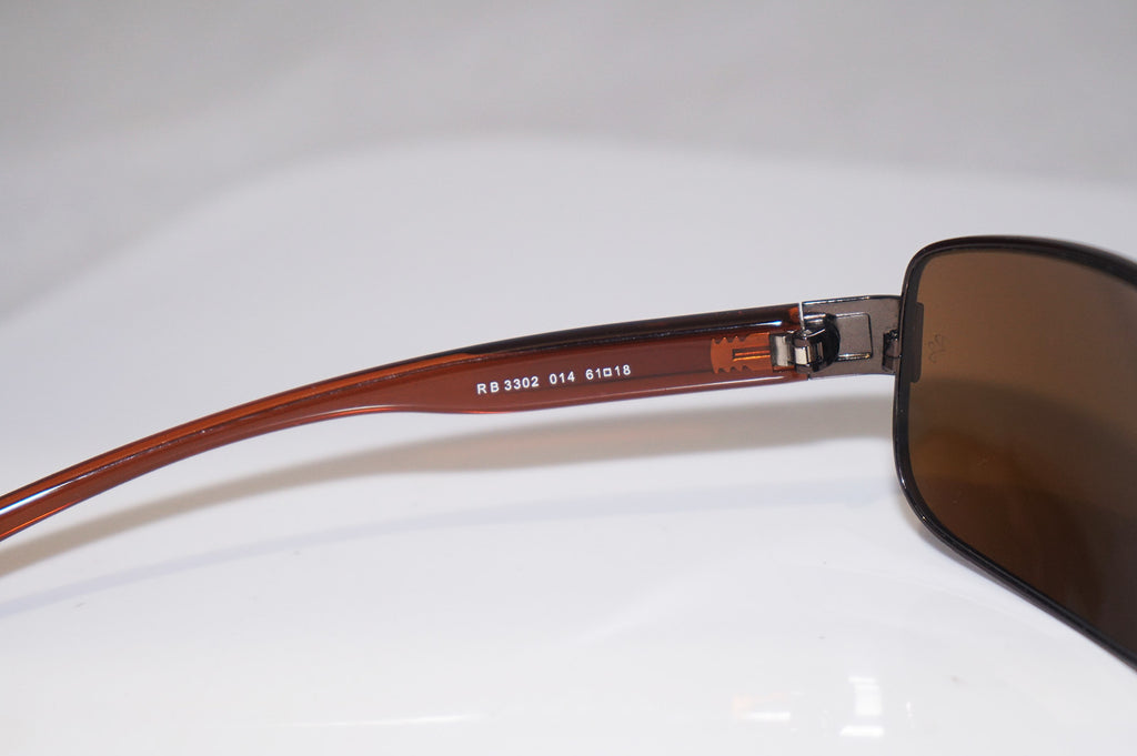 RAY-BAN Mens Designer Sunglasses Brown Rectangle RB 3302 014 14917