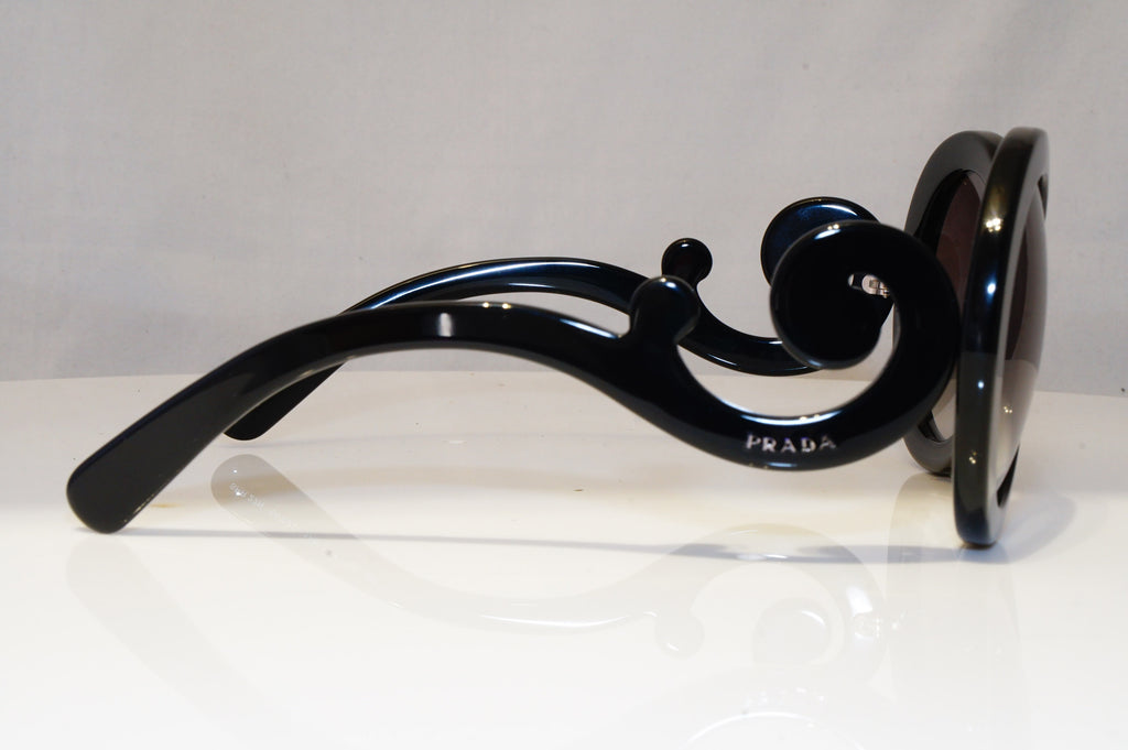 PRADA Womens Baroque Swirl Boxed Sunglasses Black Round NEW SPR 27N 1AB3M1 22064