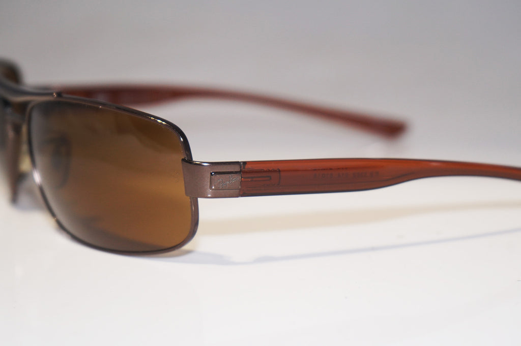 RAY-BAN Mens Designer Sunglasses Brown Rectangle RB 3302 014 14917