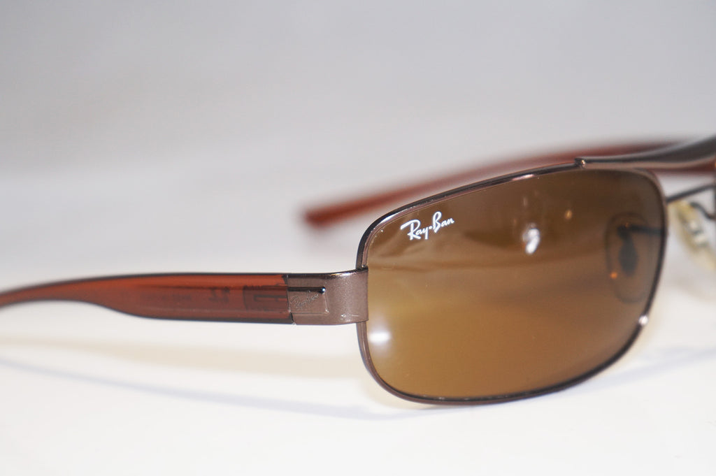 RAY-BAN Mens Designer Sunglasses Brown Rectangle RB 3302 014 14917