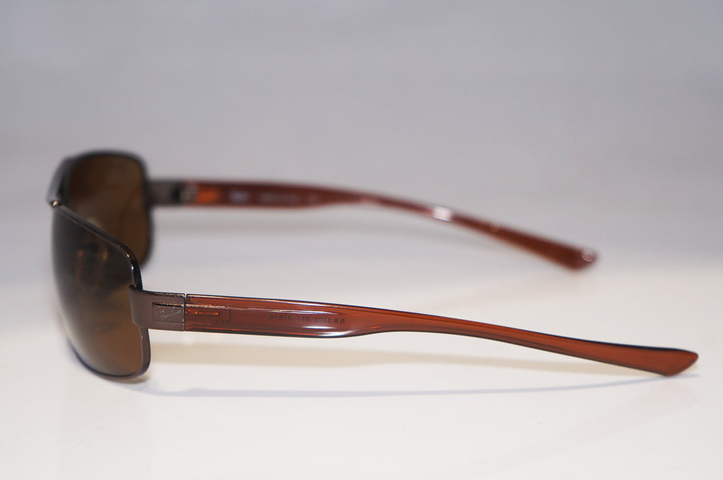 RAY-BAN Mens Designer Sunglasses Brown Rectangle RB 3302 014 14917