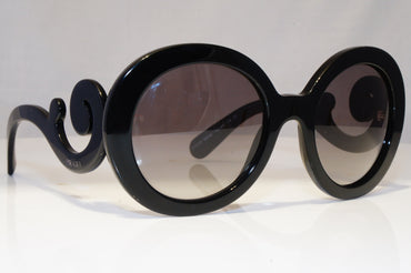 PRADA Womens Baroque Swirl Boxed Sunglasses Black Round NEW SPR 27N 1AB3M1 22064