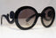 PRADA Womens Baroque Swirl Boxed Sunglasses Black Round NEW SPR 27N 1AB3M1 22064