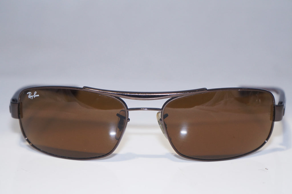 RAY-BAN Mens Designer Sunglasses Brown Rectangle RB 3302 014 14917