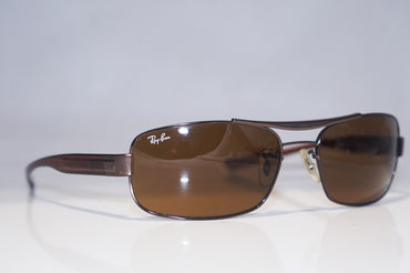 RAY-BAN Mens Designer Sunglasses Brown Rectangle RB 3302 014 14917