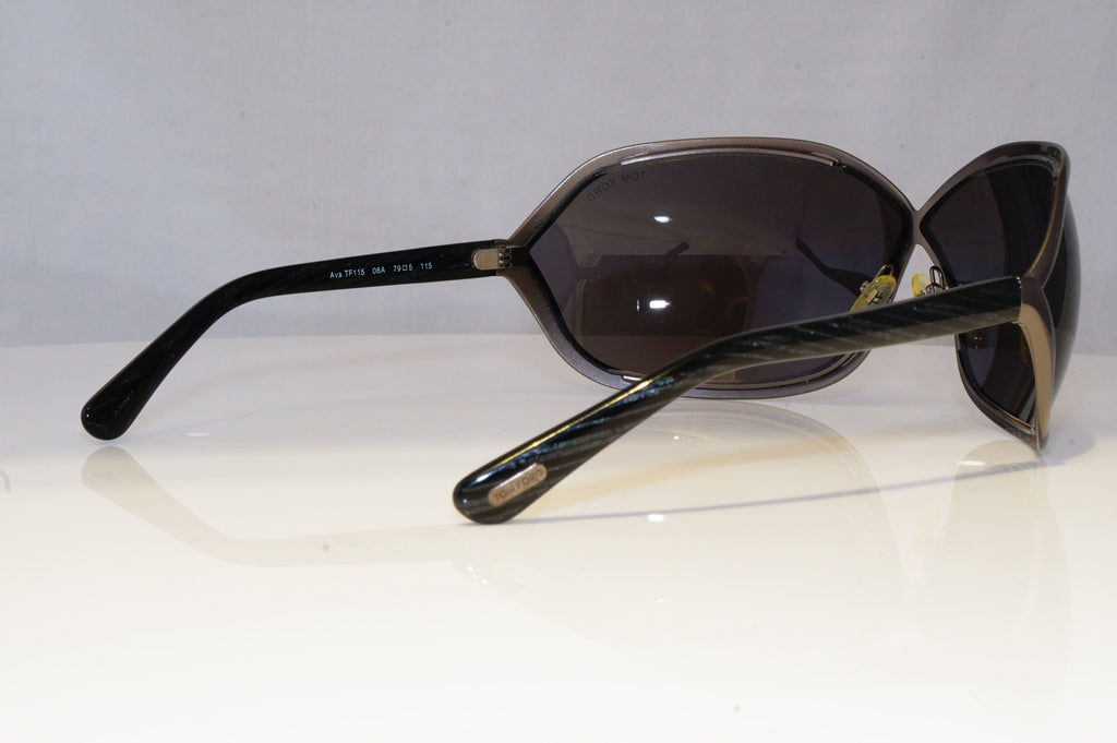 TOM FORD Womens Oversized Designer Sunglasses Black Wrap Ava TF 115 08A 19222