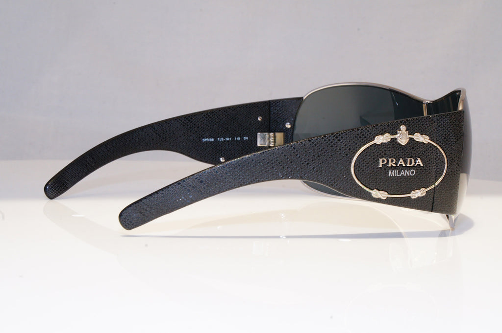 PRADA Womens Designer Sunglasses Black Shield SPR 58L 7JS-1A1 18700