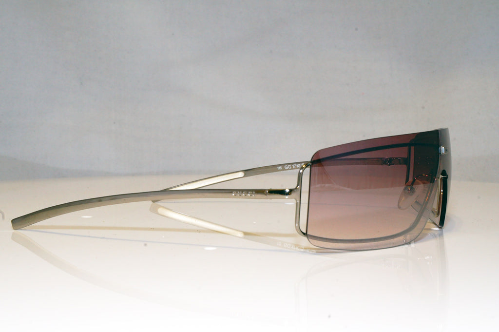 GUCCI Womens Vintage 1990 Designer Sunglasses Silver Shield GG 1710 6LBBI 16611