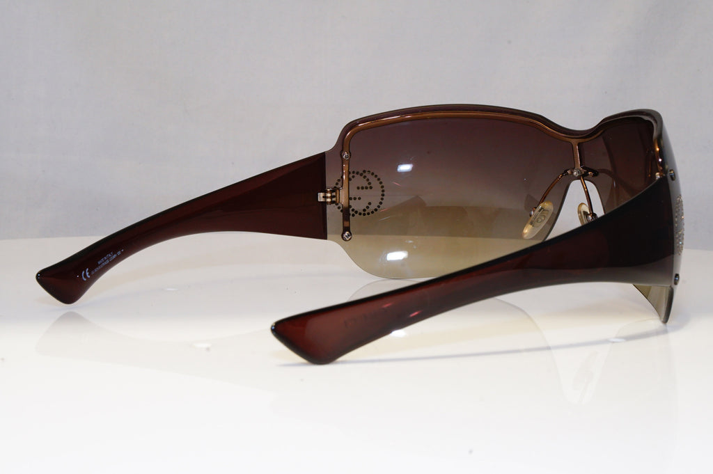 GUCCI Womens Diamante Oversized Sunglasses Brown Shield GG 1825 LEUMH 22117