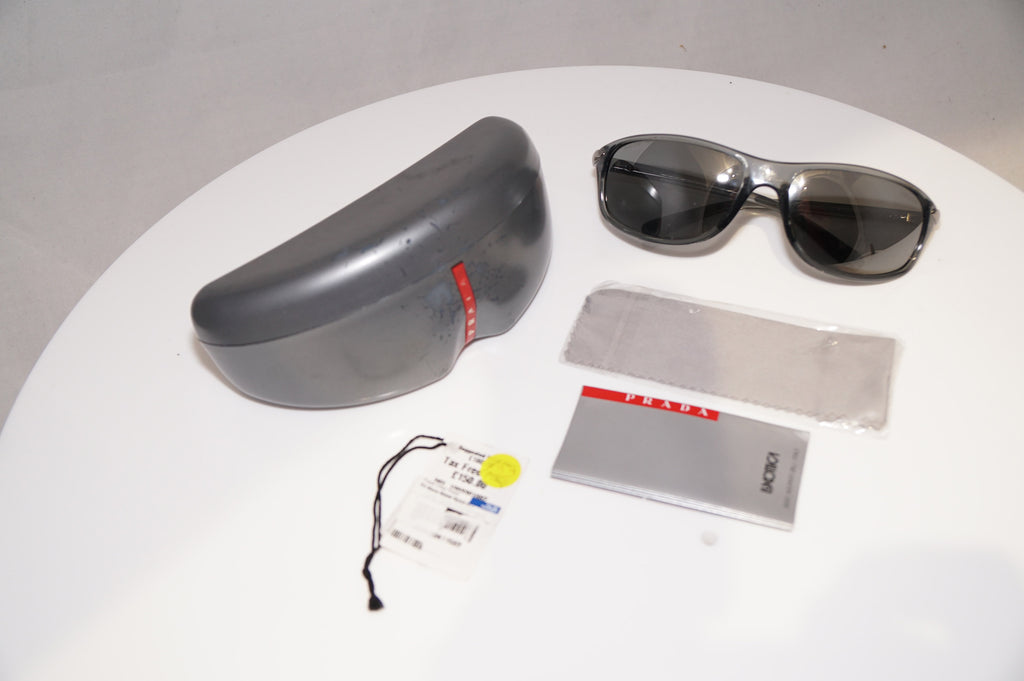 PRADA Mens Mirror Designer Sunglasses Grey Wrap SPS 05M BRU-7W1 18708