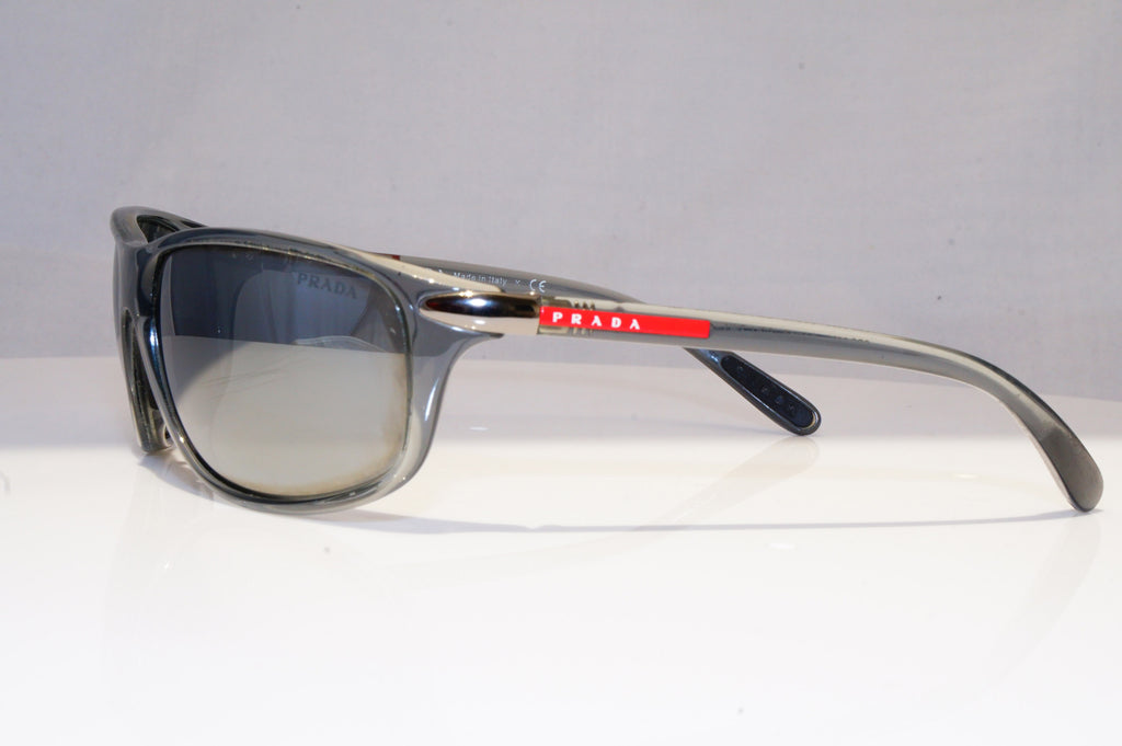 PRADA Mens Mirror Designer Sunglasses Grey Wrap SPS 05M BRU-7W1 18708
