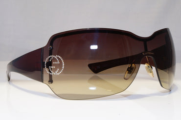 GUCCI Womens Diamante Oversized Sunglasses Brown Shield GG 1825 LEUMH 22117