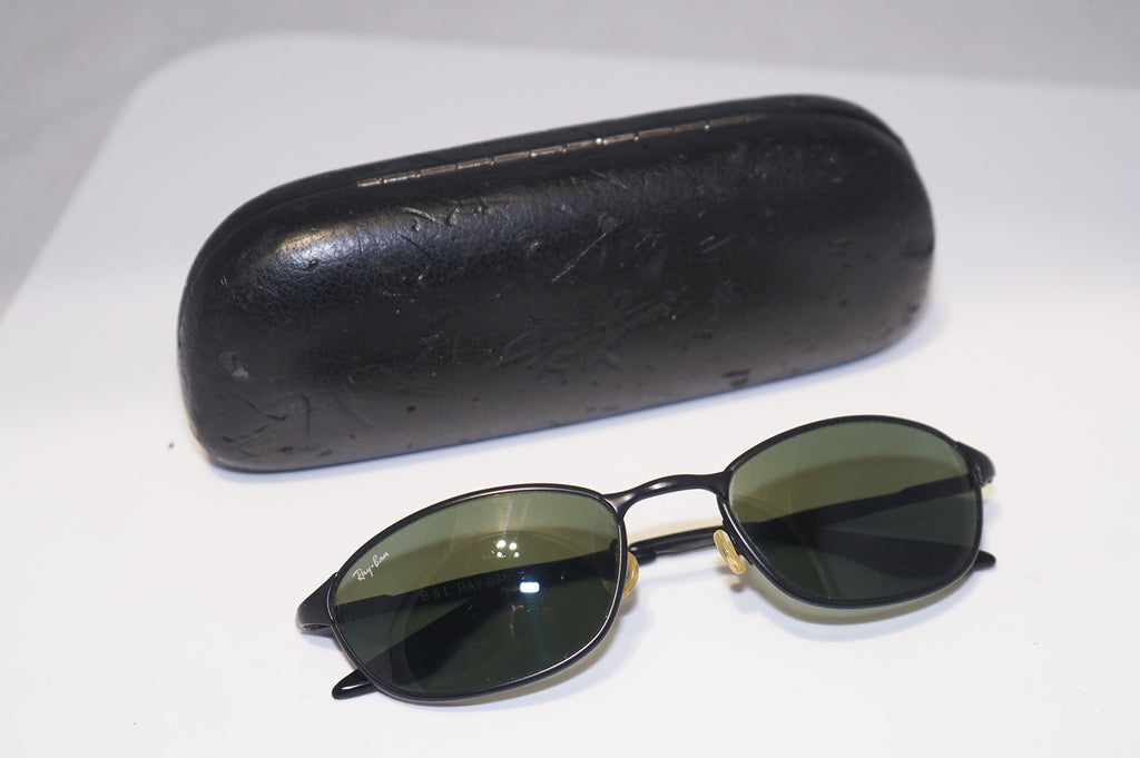 RAY-BAN 1990 Vintage Mens Designer Sunglasses Black Oval W2963 PTAW 14806