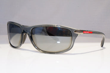 PRADA Mens Mirror Designer Sunglasses Grey Wrap SPS 05M BRU-7W1 18708
