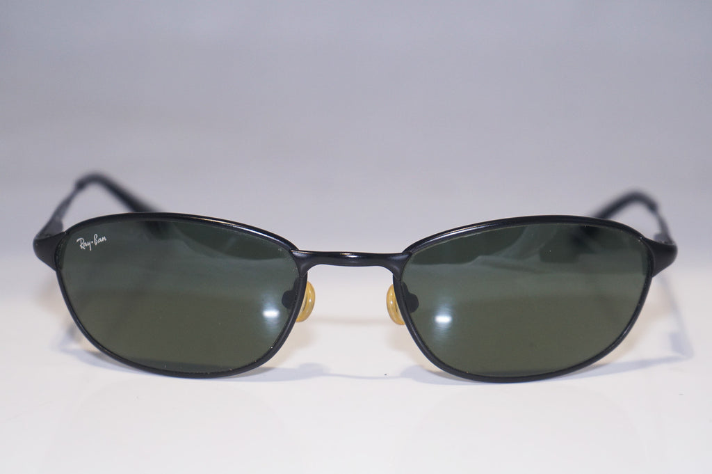 RAY-BAN 1990 Vintage Mens Designer Sunglasses Black Oval W2963 PTAW 14806