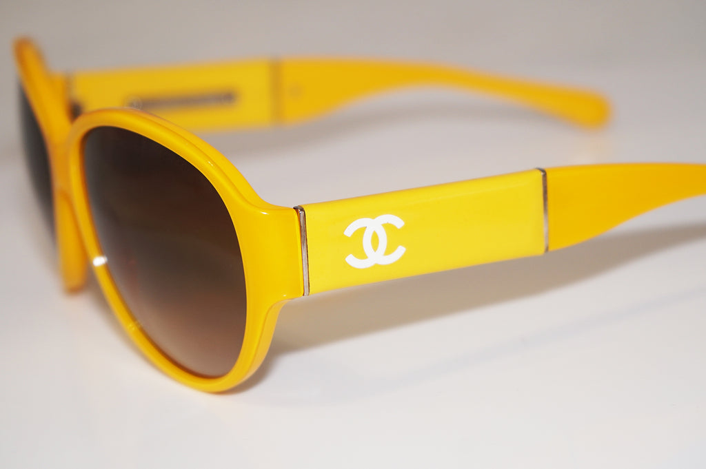 CHANEL Womens Designer Sunglasses Yellow Oval 5229Q C124B 16209