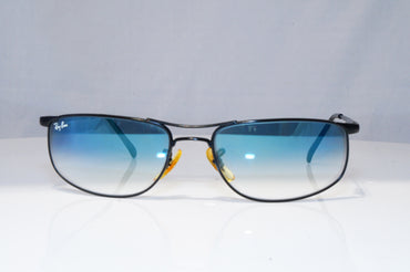 RAY-BAN Mens Vintage 1990 Sunglasses Black Rectangle FLIGHT RB 3147 006/3F 22107