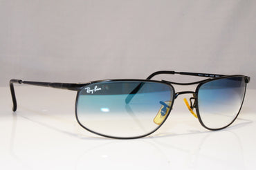 RAY-BAN Mens Vintage 1990 Sunglasses Black Rectangle FLIGHT RB 3147 006/3F 22107