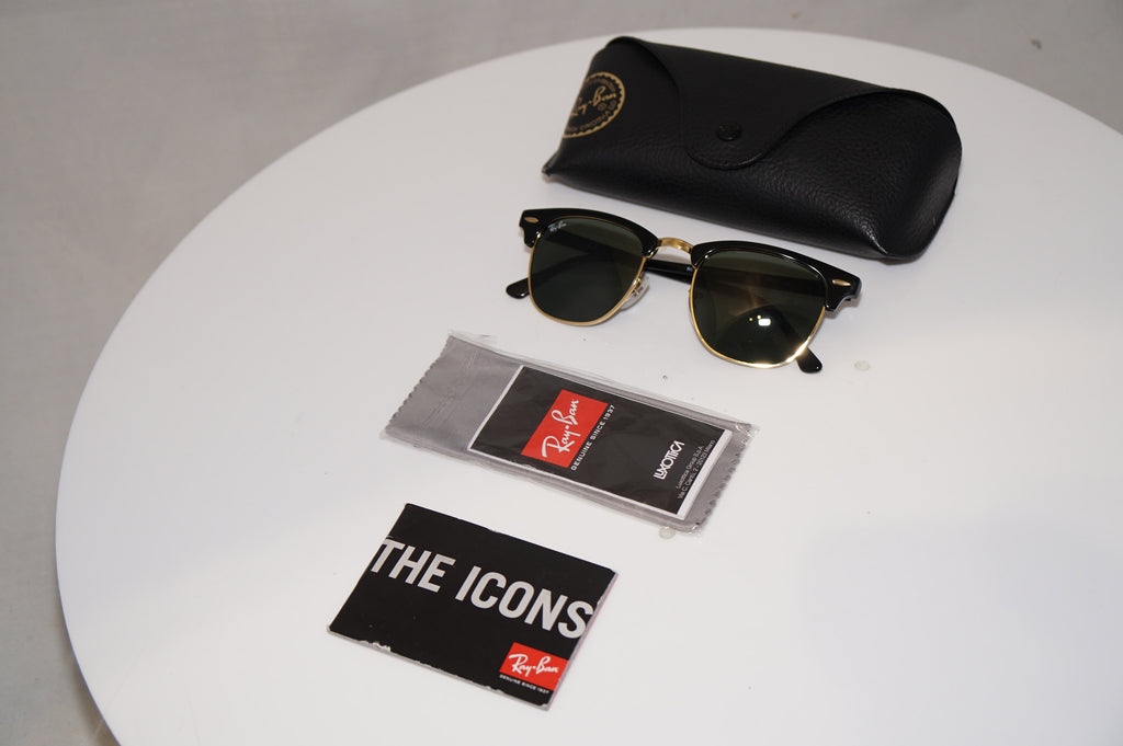 RAY-BAN Mens Womens Sunglasses Black Clubmaster GOLD RB 3016 W 0365 22111