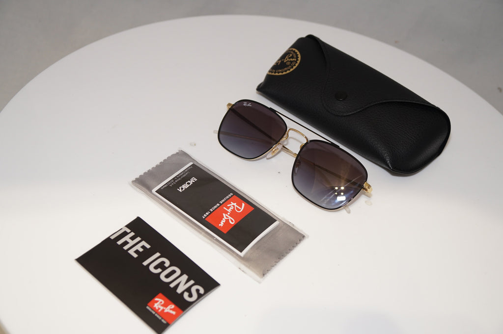 RAY-BAN Mens Designer Sunglasses Black Square GOLD RB 3588 9054/8G 22106