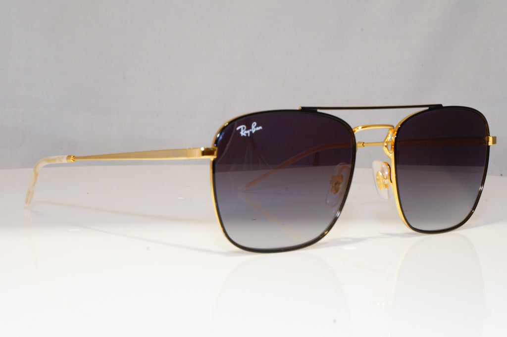 RAY-BAN Mens Designer Sunglasses Black Square GOLD RB 3588 9054/8G 22106