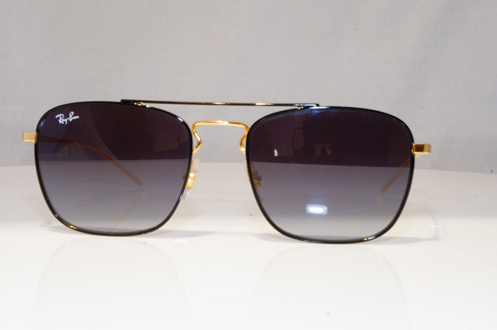 RAY-BAN Mens Designer Sunglasses Black Square GOLD RB 3588 9054/8G 22106