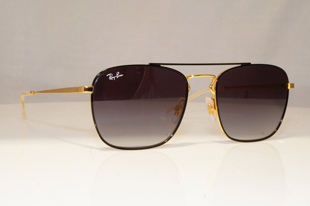 RAY-BAN Mens Designer Sunglasses Black Square GOLD RB 3588 9054/8G 22106
