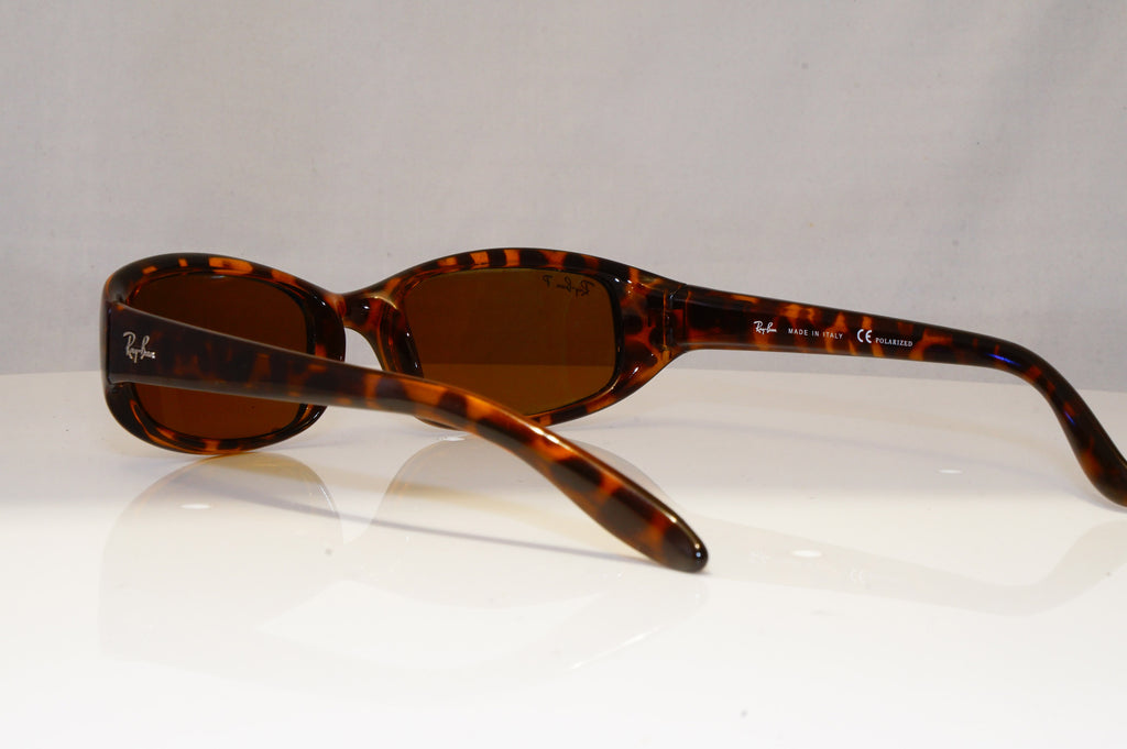 RAY-BAN Womens Polarized Vintage Sunglasses Brown Rectangle RB 4063 642/57 22101