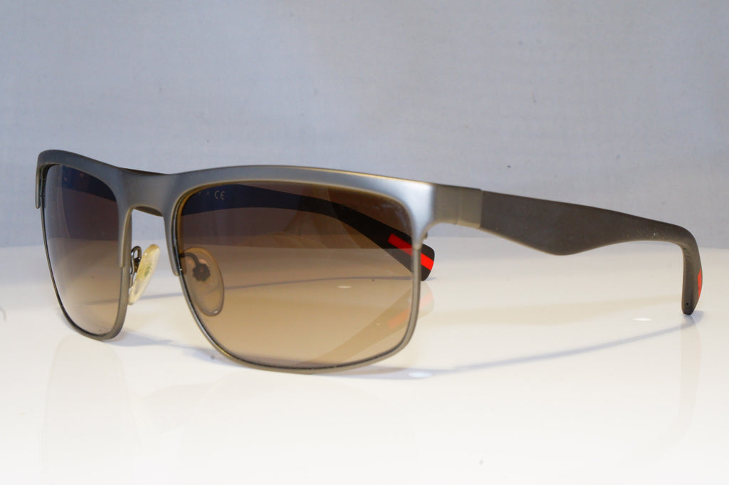PRADA Mens Designer Sunglasses Grey Rectangle SPS 56P DG1-1X1 19521