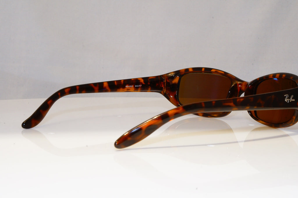 RAY-BAN Womens Polarized Vintage Sunglasses Brown Rectangle RB 4063 642/57 22101