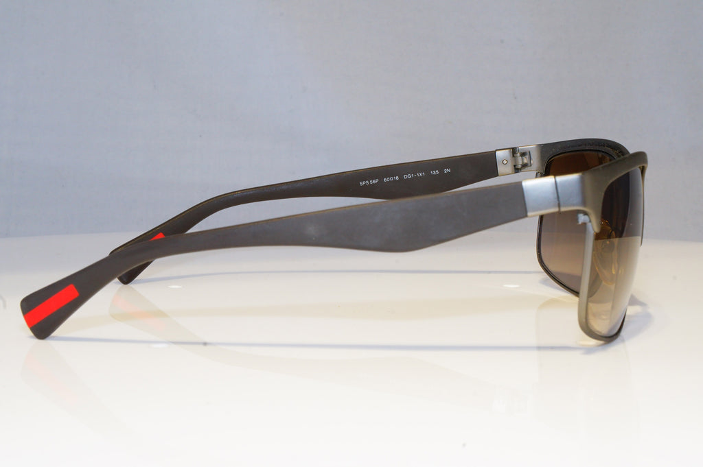 PRADA Mens Designer Sunglasses Grey Rectangle SPS 56P DG1-1X1 19521