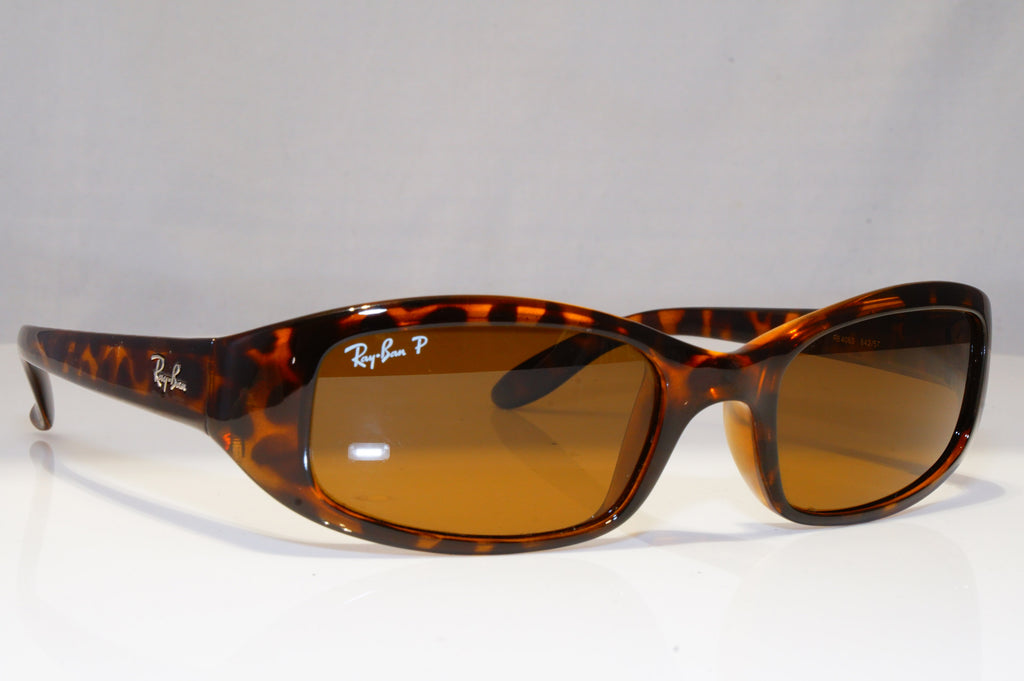 RAY-BAN Womens Polarized Vintage Sunglasses Brown Rectangle RB 4063 642/57 22101